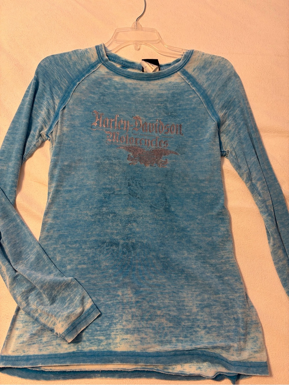 Harley-Davidson Blue Long-Sleeve Crew Neck Top